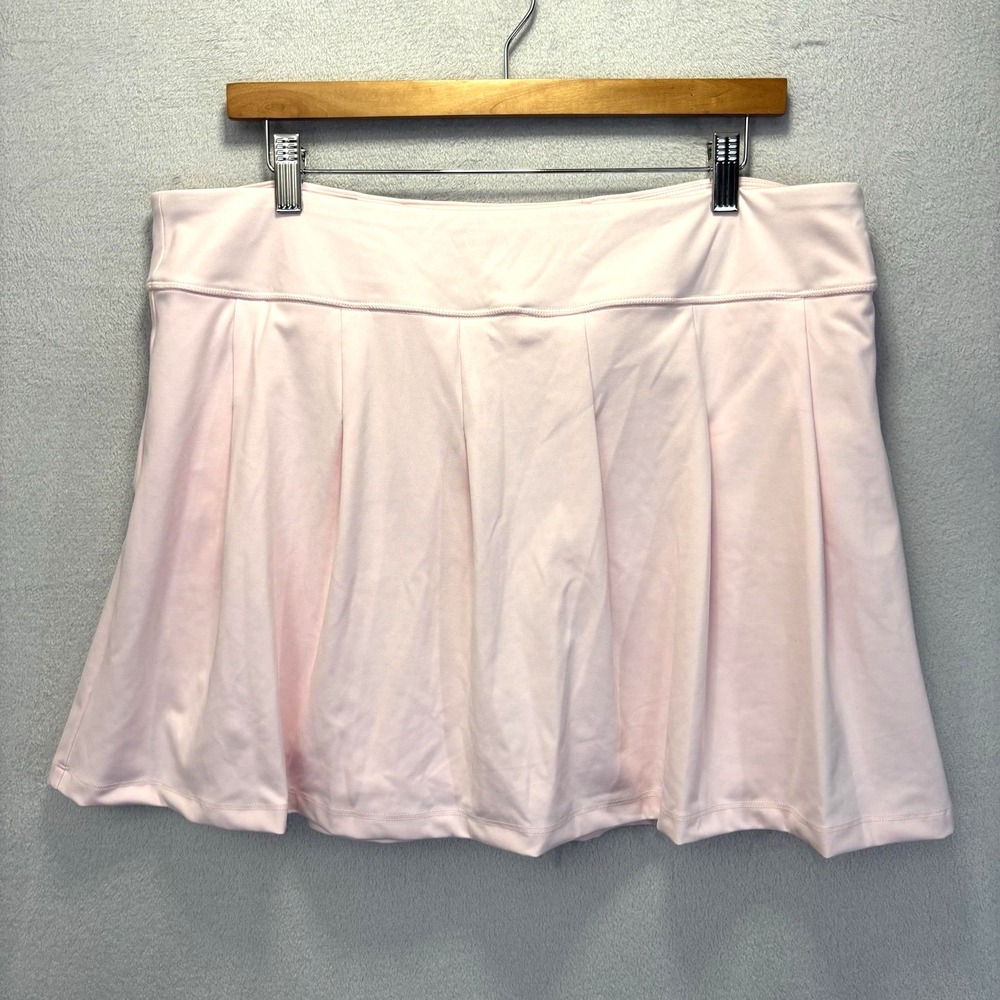 Lands' End Skort Womens Large Pink Athletic Stretch Jersey Pleated Summer Preppy